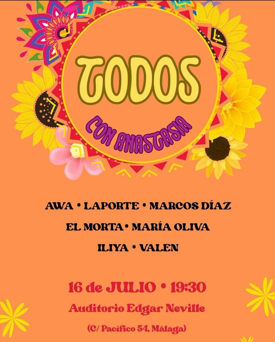 salvat0resalva's tweet photo. 🎶✨ ¡Nos vemos en el CONCIERTO MÁS BONITO DEL VERANO!

💛 El próximo 16 de julio a las 19:30h celebramos el concierto solidario TODOS CON ANASTASIA en el Auditorio Edgar Neville (Málaga).
Una noche de música, alegría y mucha fuerza para ayudar a Anastasia 🙌 https://t.co/jl81DjCIl8