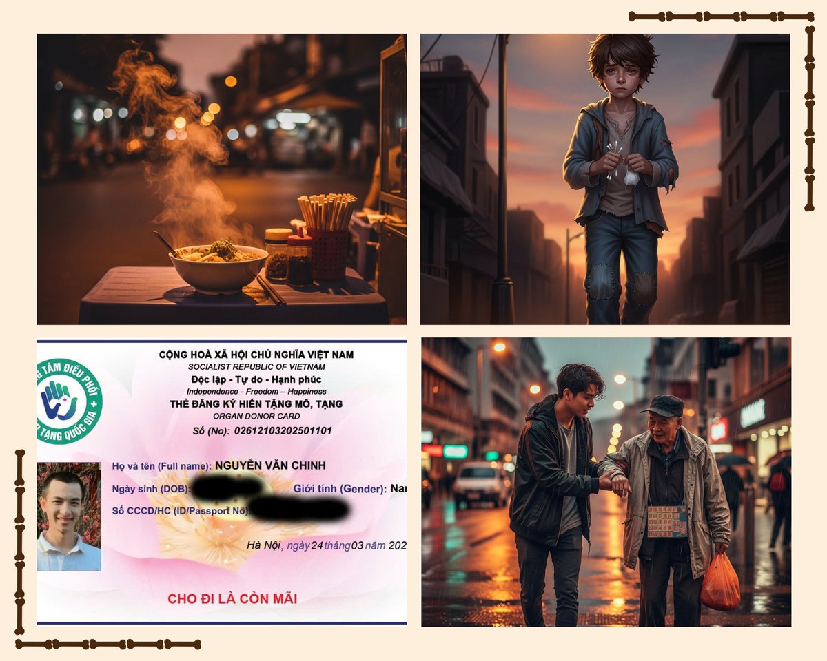 Tôi rất thích ăn hủ tiếu gõ ở lề đường, và buổi tối hôm đó cũng như thường lệ, tôi hì hục húp trọn tô hủ tiếu như thể sắp chết đói. Bỗng một giọng nhỏ vang lên: “Chú ơi…”, tôi ngẩng lên. Trước mặt tôi là một cậu bé bán tăm bông, chừng 10 tuổi – cái