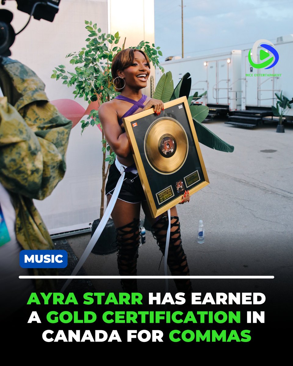 Congrats to Ayra Starr on earning a Gold certification in Canada for ‘Commas’. 🇨🇦