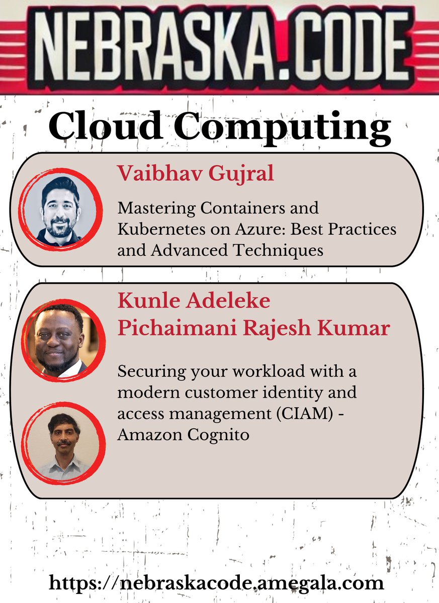 Nebraska.Code() Conference (@conferencene) on Twitter photo <a href="/vaibhavgujral_/">ᴠᴀɪʙʜᴀᴠ ɢᴜᴊʀᴀʟ</a>, Kunle Adeleke and Pichaimani Rajesh Kumar have Sessions on Cloud Computing at Nebraska.Code() next week.
nebraskacode.amegala.com
#Kubernetes #Azure #CloudComputing #Nebraska #AmazonCognito #AccessManagement <a href="/homeinstead/">Home Instead</a> <a href="/Cabelas/">Cabela's</a> <a href="/OrientalTrading/">Oriental Trading</a> <a href="/Offutt_AFB/">Offutt Air Force Base</a> #IT <a href="/vaibhavgujral_/">ᴠᴀɪʙʜᴀᴠ ɢᴜᴊʀᴀʟ</a>, Kunle Adeleke and Pichaimani Rajesh Kumar have Sessions on Cloud Computing at Nebraska.Code() next week.
nebraskacode.amegala.com
#Kubernetes #Azure #CloudComputing #Nebraska #AmazonCognito #AccessManagement <a href="/homeinstead/">Home Instead</a> <a href="/Cabelas/">Cabela's</a> <a href="/OrientalTrading/">Oriental Trading</a> <a href="/Offutt_AFB/">Offutt Air Force Base</a> #IT
