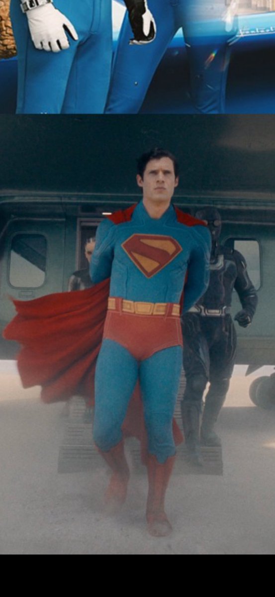 Rhulk55's tweet photo. @NOCsuperman I can’t wait to see the movie  like everybody else but this suit looks like something you’ll find from party city 😂 https://t.co/5eaWx468BU
