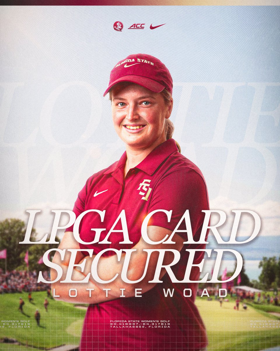FSUGolf's tweet image. Lottie Woad has secured her LPGA Card with her performance at the Evian Championship. She is the first player to earn her LPGA Card through the LPGA Leap program – which has allowed her to earn exempt priority list status on the LPGA Tour.