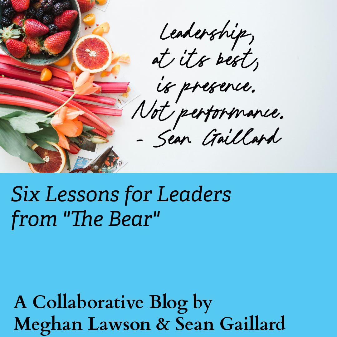 smgaillard's tweet image. Grateful to collaborate with my thought partner and friend, @Meghan_Lawson, on our latest blog post. Her insight, heart, and brilliance elevate every conversation.
We reflect on leadership lessons from Season 4 of @TheBearFX.
Check it out here: ⬇️
🔗 seangaillard.com/2025/07/12/six……