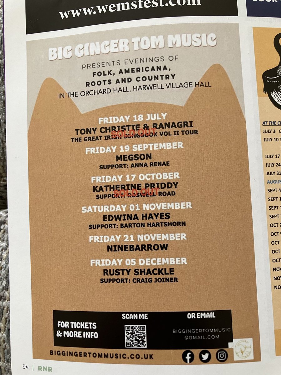 Shire Folk (@folkshire) on Twitter photo Some gigs are already sold out at Harwell Village Hall near #Didcot for the rest of this year. But still some available for <a href="/MegsonMusic/">Megson</a> Edwina Hayes <a href="/Ninebarrow/">Ninebarrow</a> and <a href="/RustyShackleUK/">Rusty Shackle</a> Get your tickets soon to avoid disappointment! Some gigs are already sold out at Harwell Village Hall near #Didcot for the rest of this year. But still some available for <a href="/MegsonMusic/">Megson</a> Edwina Hayes <a href="/Ninebarrow/">Ninebarrow</a> and <a href="/RustyShackleUK/">Rusty Shackle</a> Get your tickets soon to avoid disappointment! 