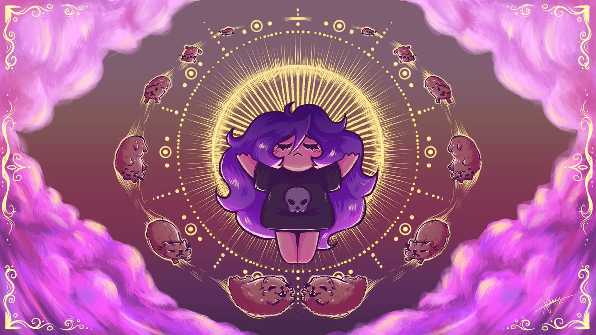_Kuyrija_'s tweet image. Btwww more hyrax art 💜 If you don't know what a hyrax is. Do yourself a favor and please look them up. You wont regret it I swear (join the cult, do it now~)
#digitalartwork #hyrax #cuteart