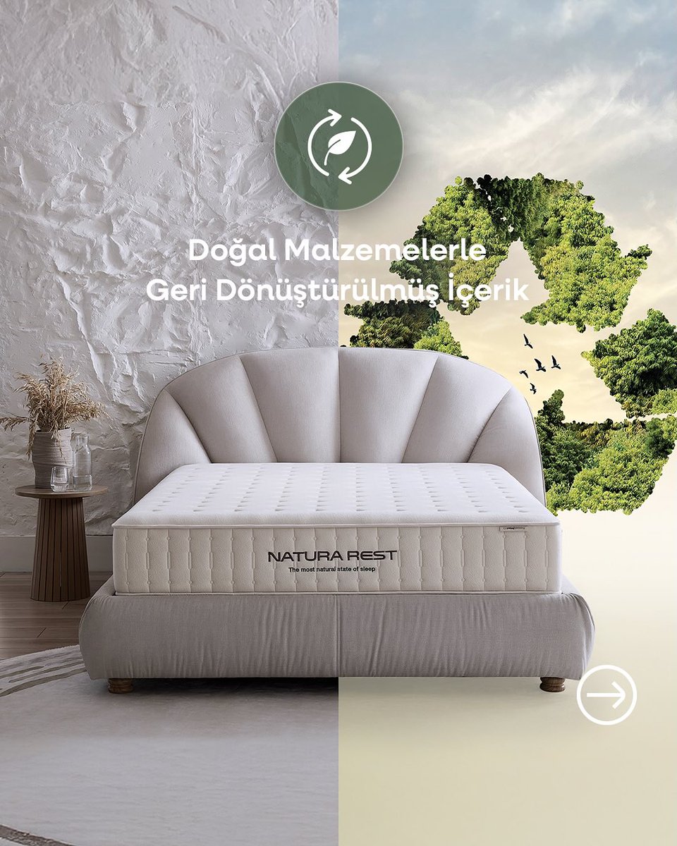 yatasbedding's tweet photo. Doğadan ilham alan Natura Rest Yatak; doğal lateks, hindistan cevizi lifleri ve organik pamukla konforlu, serin ve sağlıklı bir uyku sunuyor. 🌿 🛏️ ♻️ https://t.co/9Mz5aBDu2a