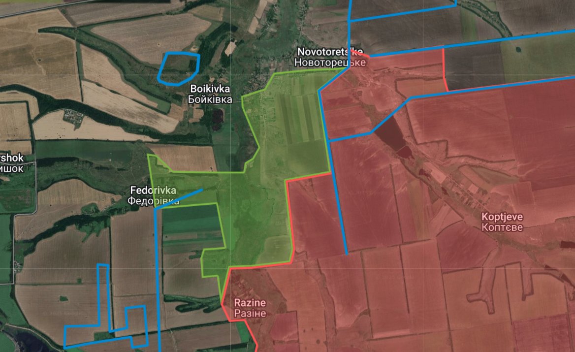 Kalibrated_Maps's tweet image. Russian forces have advanced into the village of Fedorivka on the northeastern flank of Pokrovsk.