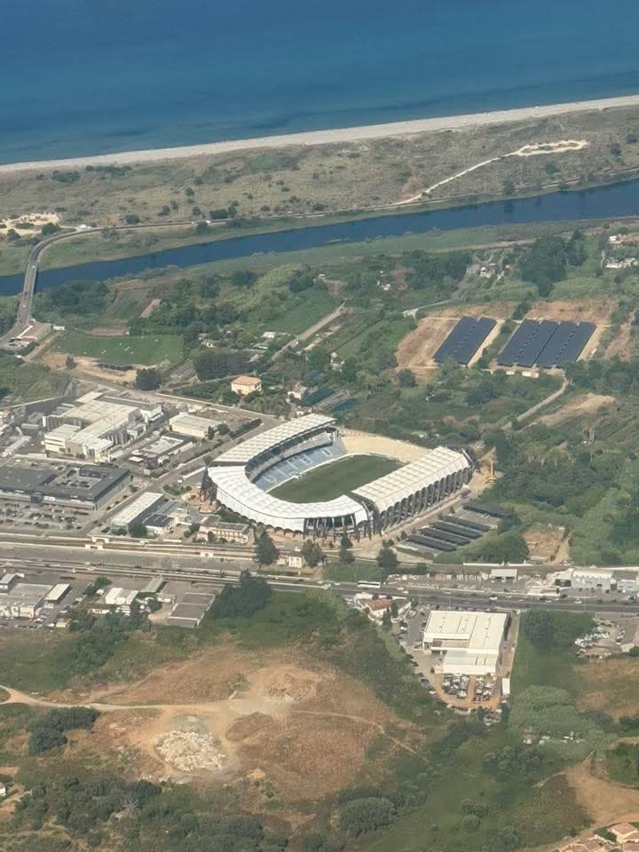 Photo aérienne de notre stade 🏟️🔵⚪ #SCBastia #Furiani