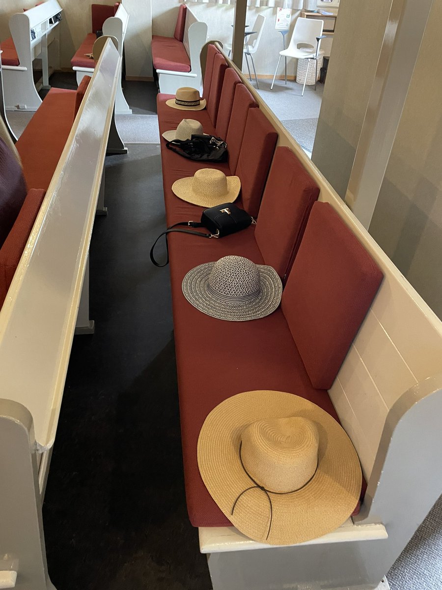 loganmacknas's tweet image. Dutch Reformed power move: head covering doubles as seat-saver between service.