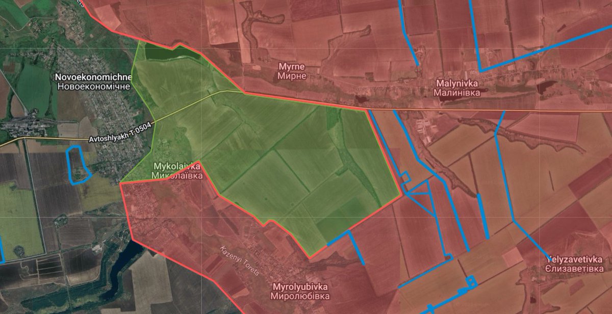 Kalibrated_Maps's tweet image. The pocket south of Myrne has closed, Pokrovsk direction.