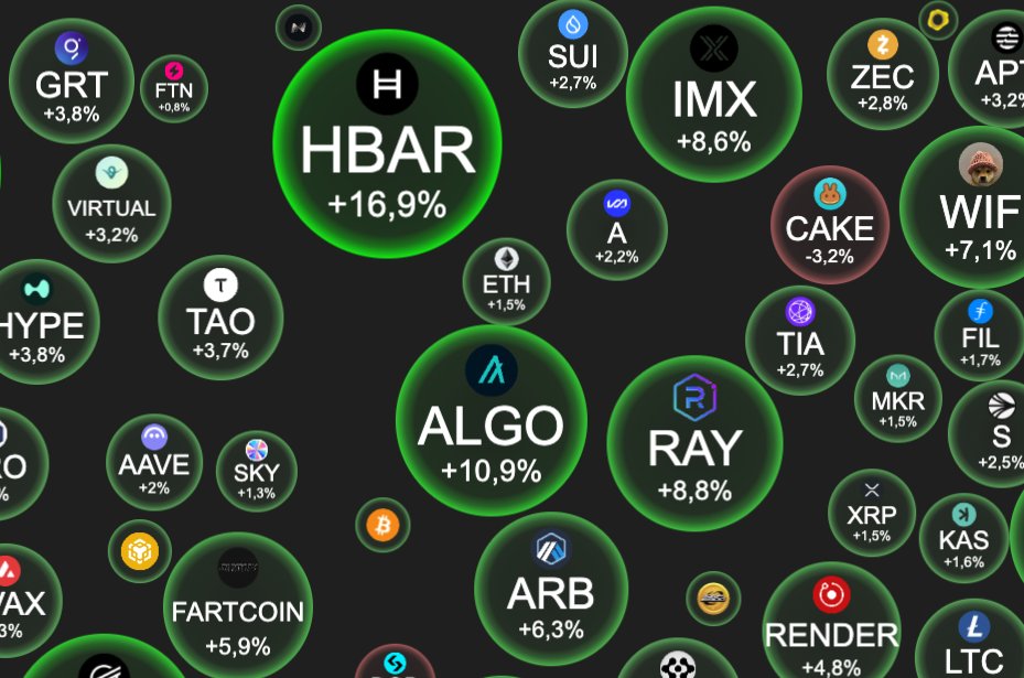 🚨Breaking: $HBAR 2. biggest performer in Top100