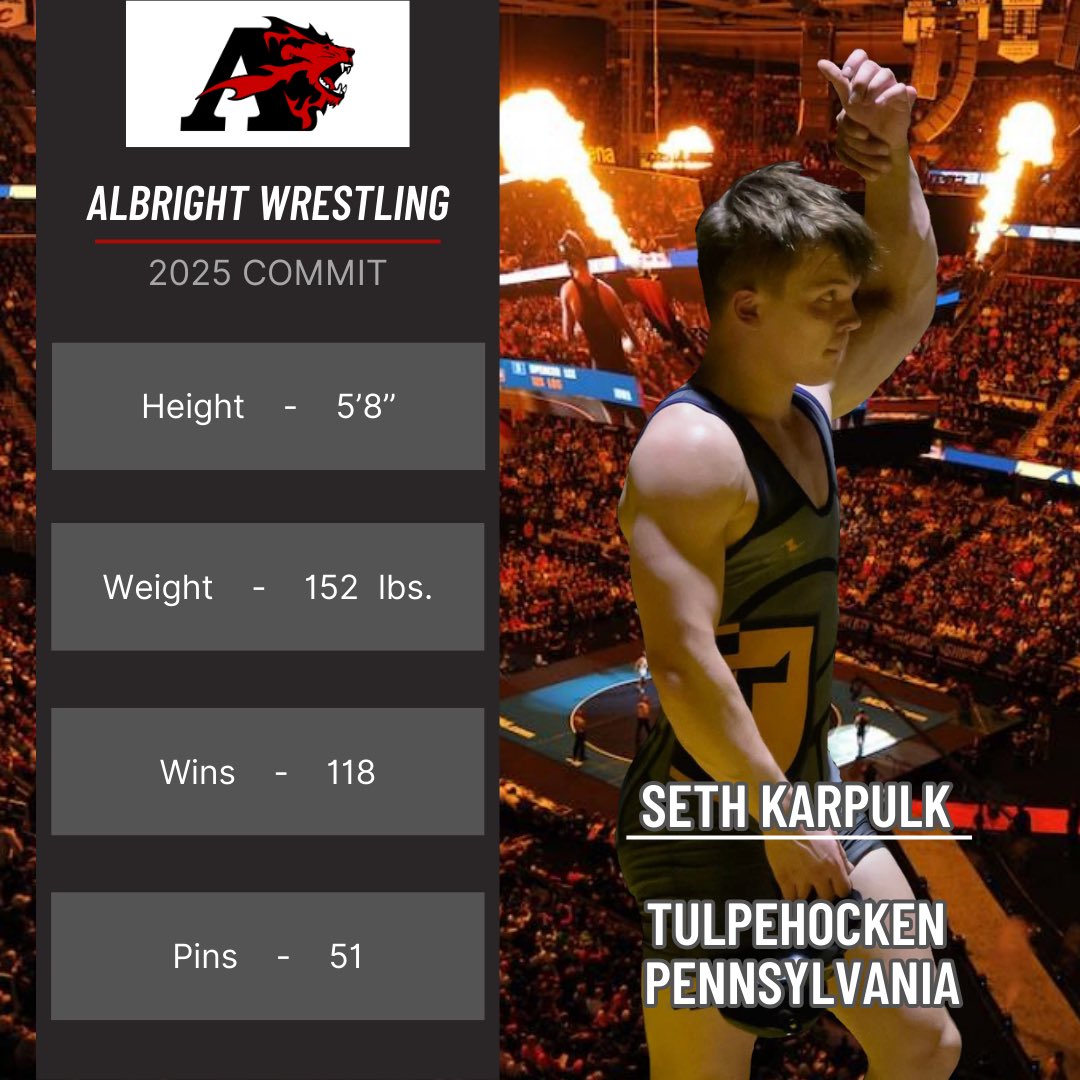 Our next competitor is a Berks County resident from Tulpehocken. Seth Karpulk will compete at either 149 or 157 lbs. The three time District III qualifier placed twice and also placed at regionals his senior year. Karpulk amassed 118 wins/51 pins, &amp; 31 tech falls. Welcome Seth!