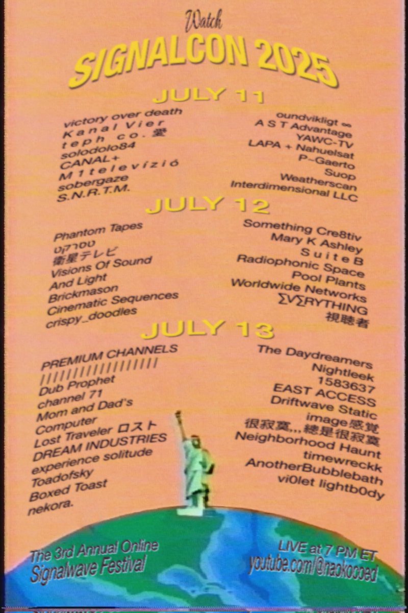 Toadofsky (@toadofskyart) on Twitter photo Day 3 of Signalcon 2025 is today! Catch my set around 8:50 PM EST. Link in reply 👇 <a href="/SlushwaveSocial/">Slushwave Social Club</a> <a href="/hitachihv/">Hitachi Home Video</a> #signalwave Day 3 of Signalcon 2025 is today! Catch my set around 8:50 PM EST. Link in reply 👇 <a href="/SlushwaveSocial/">Slushwave Social Club</a> <a href="/hitachihv/">Hitachi Home Video</a> #signalwave