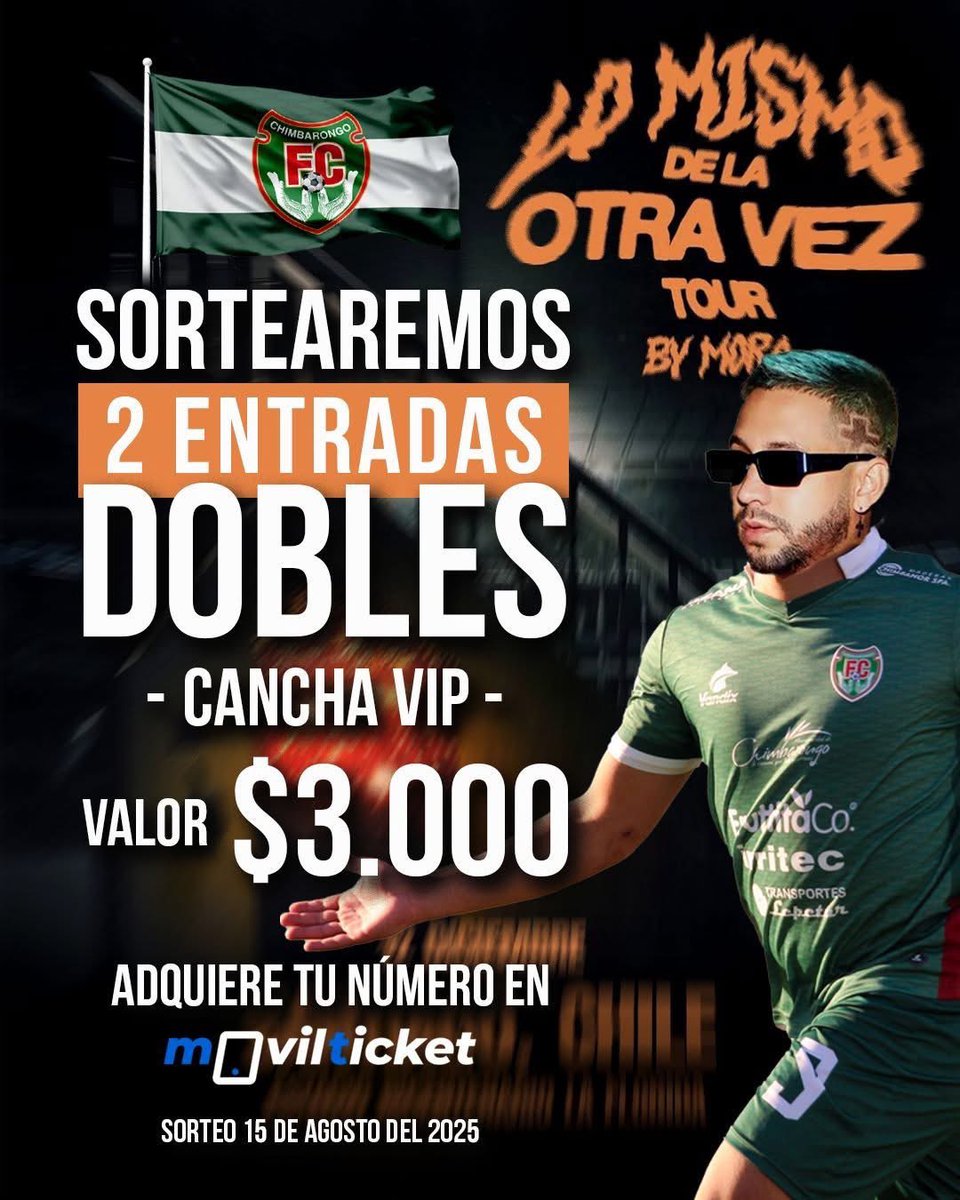 Chimbarongo FC (@chimbarongo_fc) on Twitter photo Alguien nos puede decir si esto se ve y se puede compartir??? Sorteamos dos entradas para ver a <a href="/_morapr/">Mora</a>
Lo hemos publicado dos veces y al parecer se oculta.
<a href="/IamDonDani/">Daniel Merino</a>
<a href="/udechile/">Universidad de Chile</a>
<a href="/biobio/">BioBioChile</a>
<a href="/Cooperativa/">Cooperativa</a>
#LosDelMimbre Alguien nos puede decir si esto se ve y se puede compartir??? Sorteamos dos entradas para ver a <a href="/_morapr/">Mora</a>
Lo hemos publicado dos veces y al parecer se oculta.
<a href="/IamDonDani/">Daniel Merino</a>
<a href="/udechile/">Universidad de Chile</a>
<a href="/biobio/">BioBioChile</a>
<a href="/Cooperativa/">Cooperativa</a>
#LosDelMimbre
