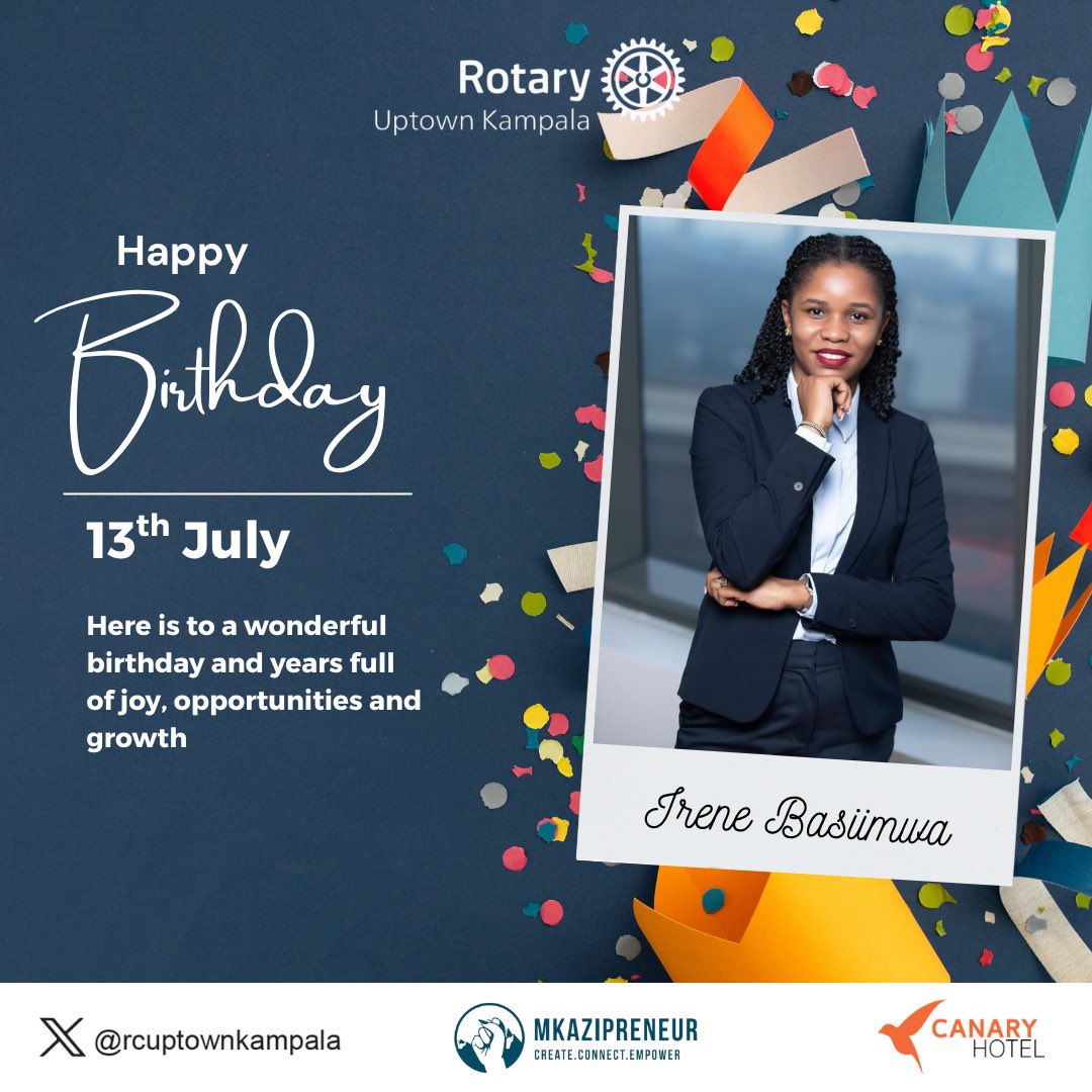 rcuptownkampala's tweet image. Happy Birthday to Irene, Rotarian Roy Basiimwa’s wife! 🎉🎂 

Wishing you a day filled with joy, love, and celebration! May all your dreams come true! 💕 #RotaryFamily