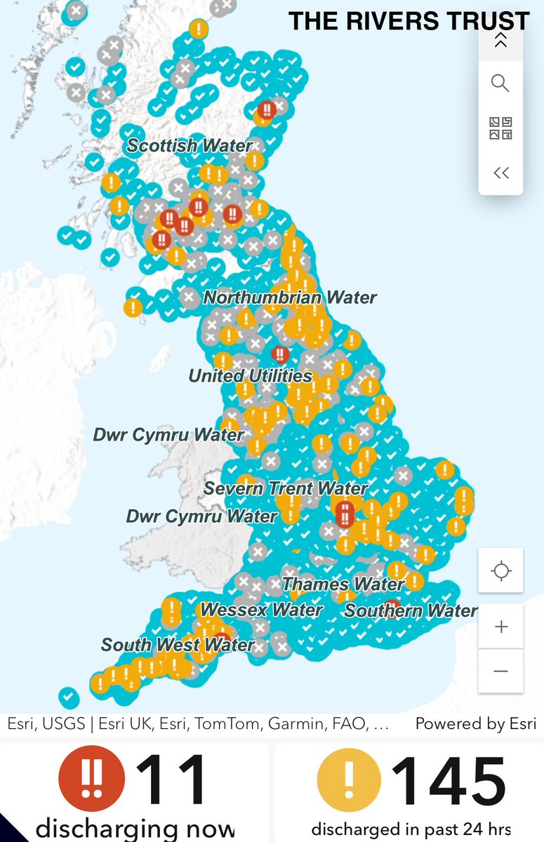 I’m NOT an expert on the matter at all, but I thought sewage discharge into rivers was only “during periods of excessive rainfall” 🤔 
There could be other reasons 🤷🏼‍♂️ 
#drought #HosepipeBans

Real-time discharge maps: theriverstrust.org/sewage-map?fbc…