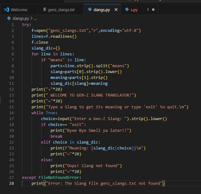 GaganCommits's tweet photo. Day 10 of Python: Just Cooked up a Gen-Z Slang Translator🤟
🥷Learned "try-except" like a main character, handled "file I/O" like a boss.
Now I can translate “delulu”, “no cap” like it's mid-day convo.💁‍♂️

“Slay” level: Activated. 💻🧃
#PyByGagan #30Daysofcode #CodeNewbies #python https://t.co/LHJ1GFBn52