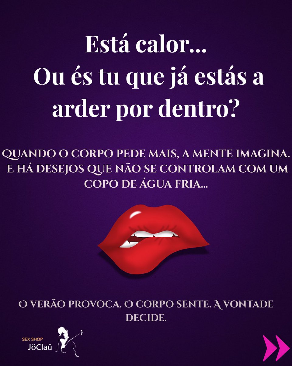 SexShop_Portuga's tweet photo. Está a ferver lá fora… Mas e cá dentro, também sentes o calor subir? 🔥
Quando o corpo pede mais, o prazer não espera.
Explora as sensações, sem tabus — com discrição, entrega rápida e tudo o que acende a vontade.
💜 Link na bio ou mensagem privada. https://t.co/uKoWugdIGE
