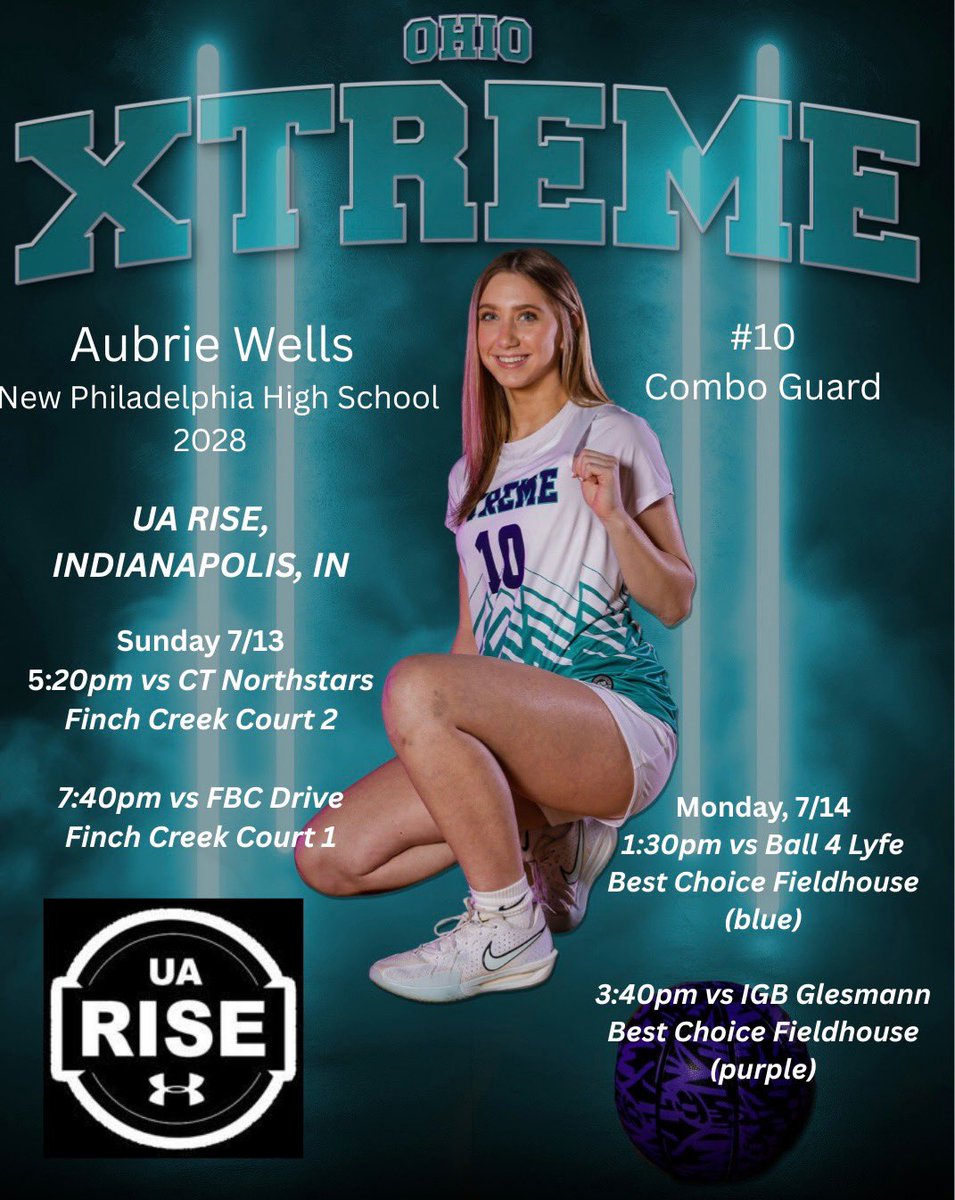 Aubrie Wells (@wells__aubrie) on Twitter photo Here is my schedule for the UAA RISE tournament in Indianapolis, Indiana. Would love to see you there!! #OhioXtreme #Classof2028 <a href="/OhioXtreme/">Ohio Xtreme</a> <a href="/npladyhoops/">NP Lady Hoops</a> Here is my schedule for the UAA RISE tournament in Indianapolis, Indiana. Would love to see you there!! #OhioXtreme #Classof2028 <a href="/OhioXtreme/">Ohio Xtreme</a> <a href="/npladyhoops/">NP Lady Hoops</a>