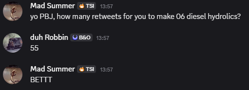 PLEASE RETWEET SO WE CAN GET 06 STYLED HYDROLICS 🙏 <a href="/N5_69268/">Charles Jensen</a>