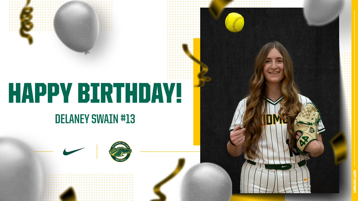 🎉 Happy Birthday, Delaney Swain #13! From all of us at Skidmore Softball, we hope your day is as amazing as you are! 🌟