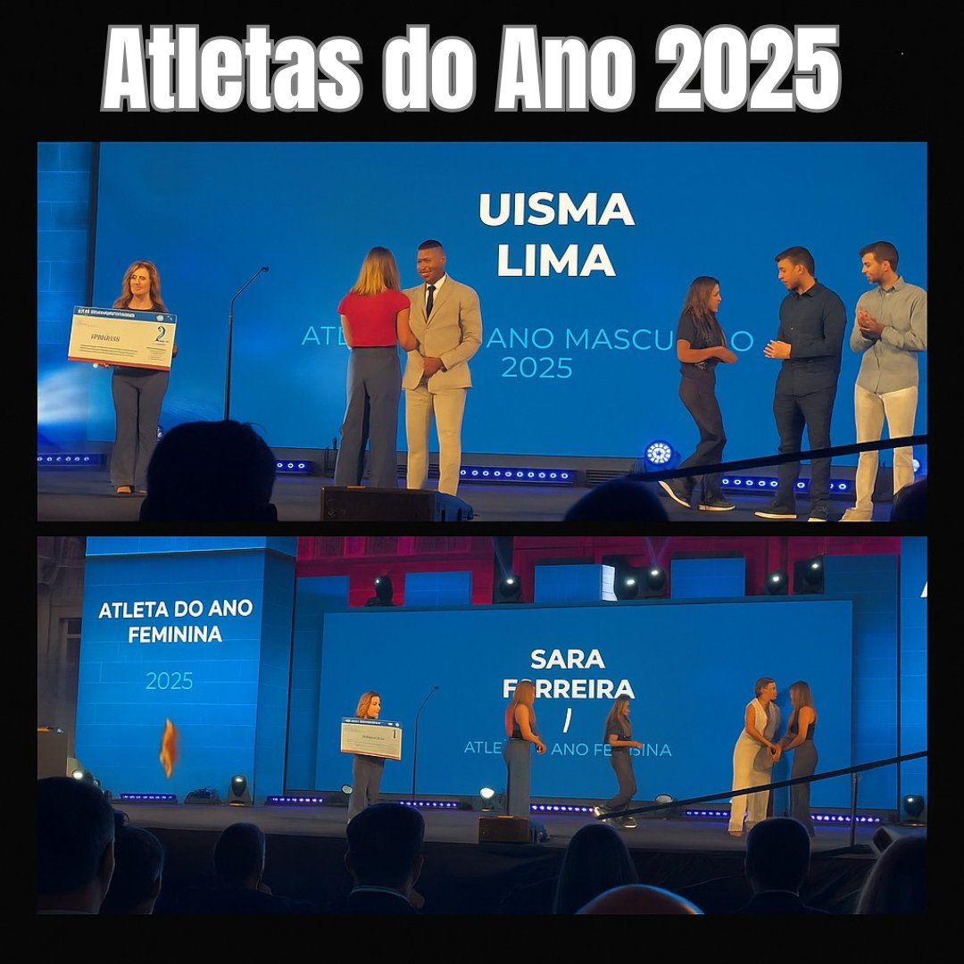 AVitoriaSempre's tweet image. 🏅 Vitória SC em destaque na Gala do Desporto de Guimarães 2025
🥊 Uisma Lima, atleta de boxe do Vitória SC, foi eleito Atleta do Ano Masculino.
🏃♀️ Sara Ferreira, da equipa de atletismo vitoriana, venceu na categoria de Atleta do Ano Feminino