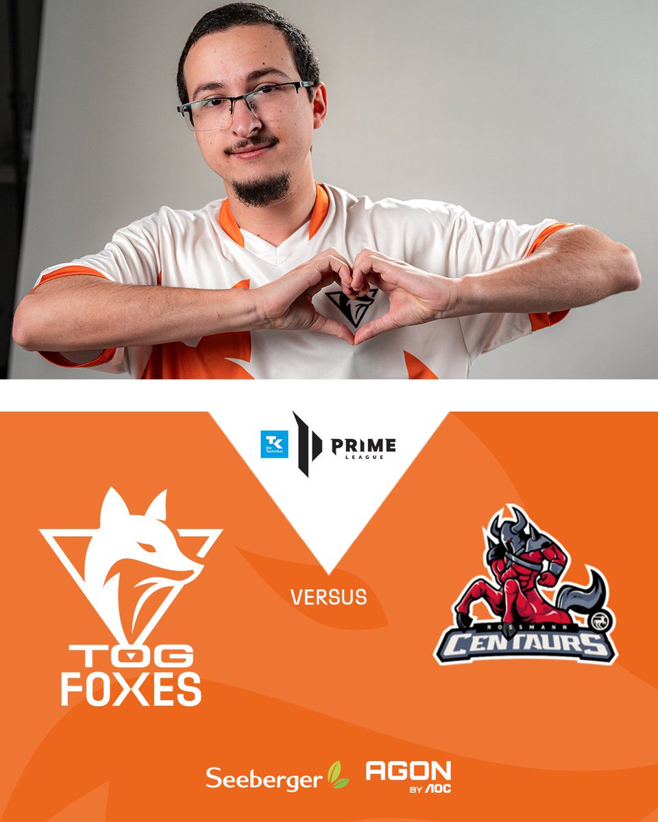 TeamOrangeGaming (@togfoxes) on Twitter photo Bevor wir am Dienstag in den Summer Split starten, gibt’s heute noch einen wilden Ritt im Pokal! 🏇
🆚 <a href="/HNVRxROSSMANN/">ROSSMANN Centaurs</a>
🕗18:00 Uhr
🎥twitch.tv/primeleague
#TOGether #TKPRM | <a href="/PrimeLeague/">Die Techniker Prime League</a> Bevor wir am Dienstag in den Summer Split starten, gibt’s heute noch einen wilden Ritt im Pokal! 🏇
🆚 <a href="/HNVRxROSSMANN/">ROSSMANN Centaurs</a>
🕗18:00 Uhr
🎥twitch.tv/primeleague
#TOGether #TKPRM | <a href="/PrimeLeague/">Die Techniker Prime League</a>