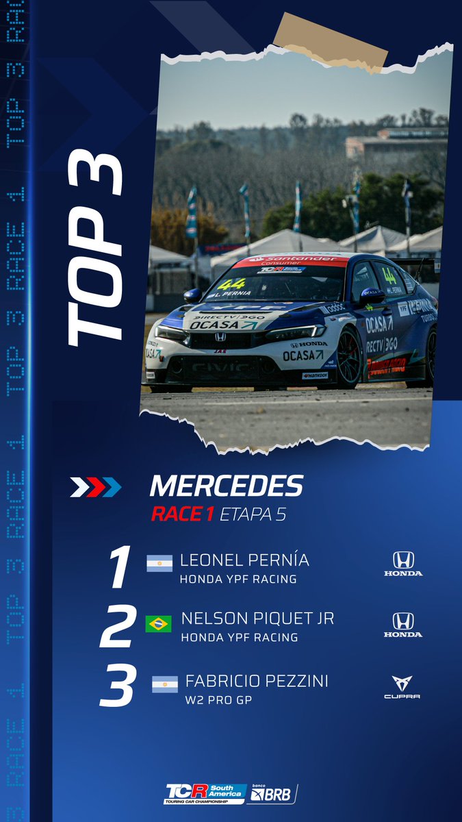 tcrsouthamerica's tweet photo. #TOP3 Carrera 1 #TCRSouthAmericaBRB Mercedes 2025
#TCRSeries #TCRMercedes https://t.co/NVnsAuIxGk