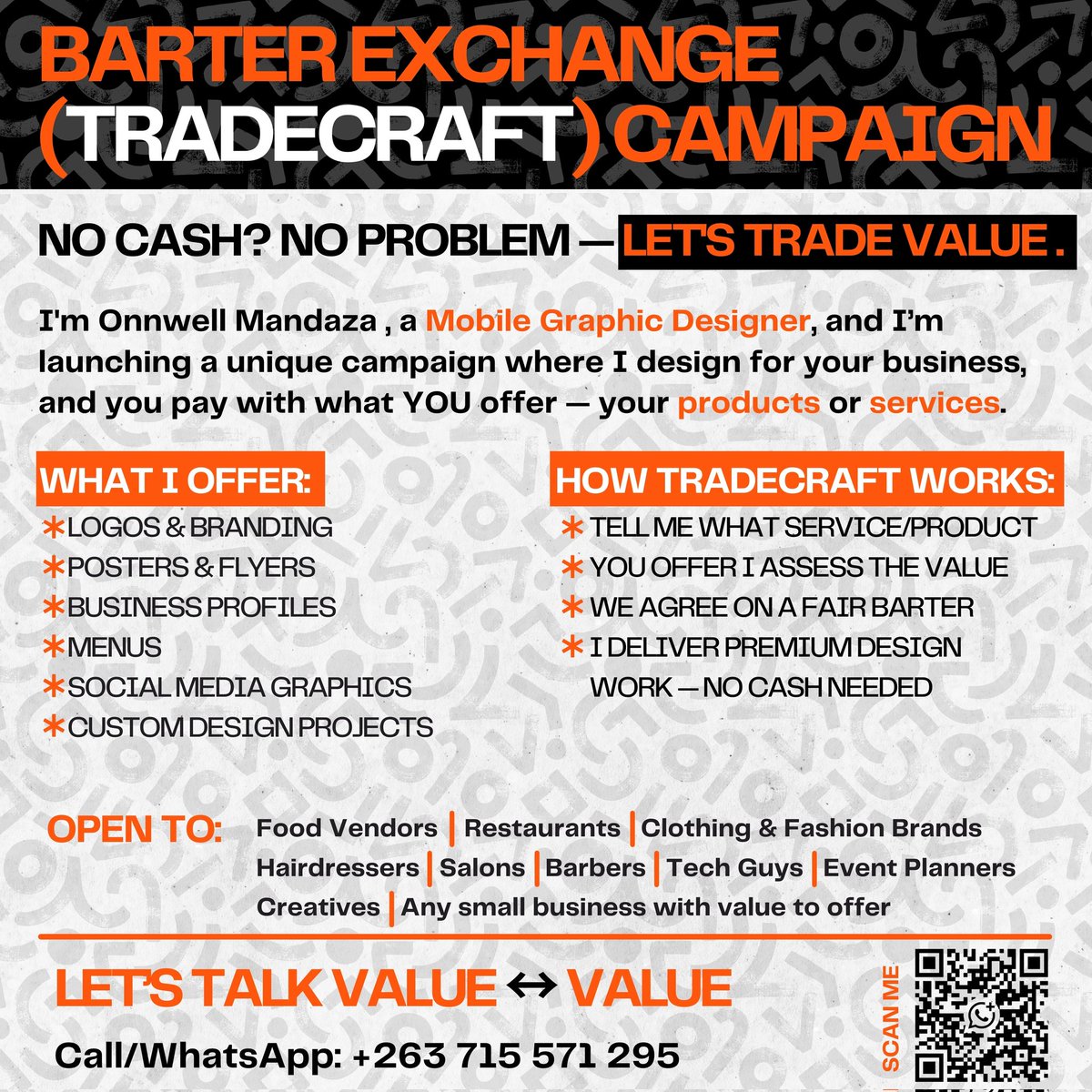 Introducing: BARTER EXCHANGE  'TRADECRAFT' CAMPAIGN 
"We Trade. You Grow."