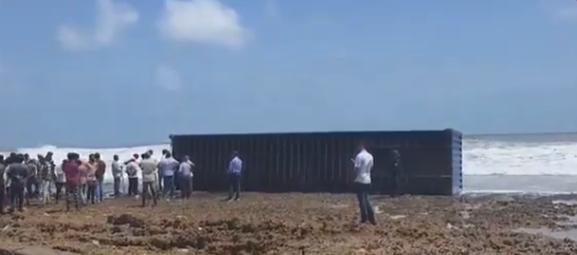 Container found at Gir Somnath sea shore