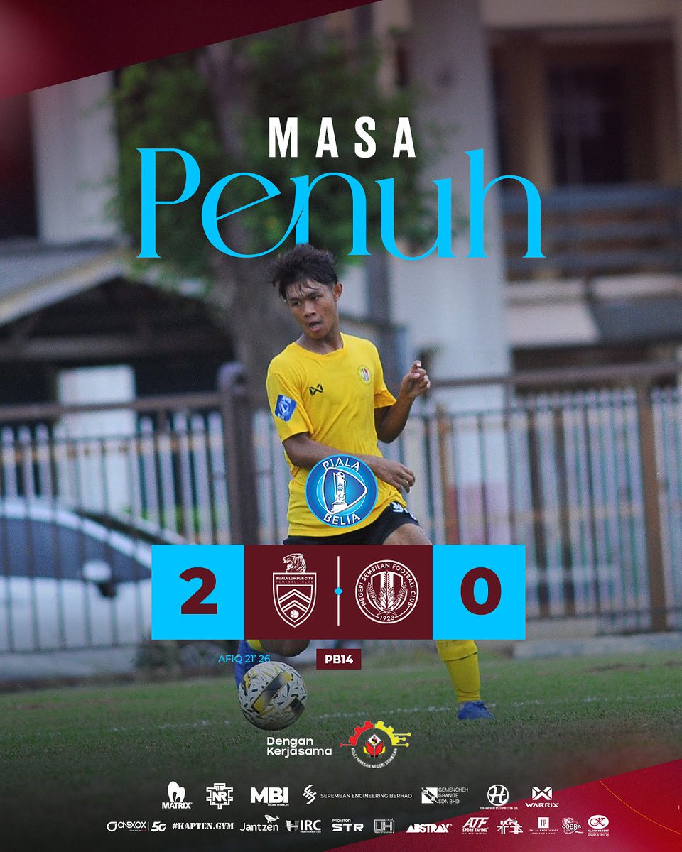 nsfc1923devt's tweet image. Masa Penuh | KL City FC 2️⃣-0️⃣ NSFC 

#JangMudo B-18 tewas kepada KL City FC di Cheras. 

LEKAS BANGKIT, JANG MUDO! 🟡⚫️🔴

#NSFC
#HobinJangHobin
#NSFCdevt
#PialaBelia2025