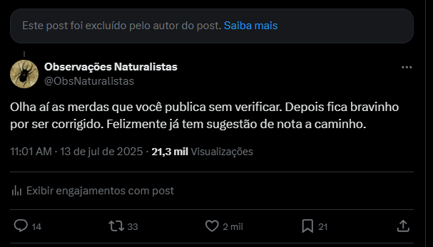Observações Naturalistas tweet media