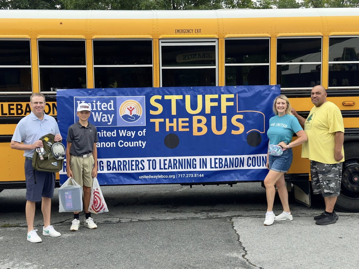 SenatorGebhard's tweet image. It was a pleasure to support Making a Difference of Lebanon, Pa and United Way of Lebanon County’s Stuff the Bus 2025 school supply drive this weekend!
There’s still time to give—you can donate next Saturday, July 19th from 9am–12pm at the YMCA Train Depot.