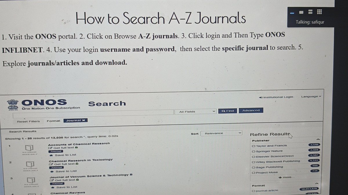 PalamuLibrary's tweet image. one day live training program  one nation one subscription.The ONOS initiative aims to provide nationwide access to scholarly research e-journals from prominent publishers to all individuals in the country.