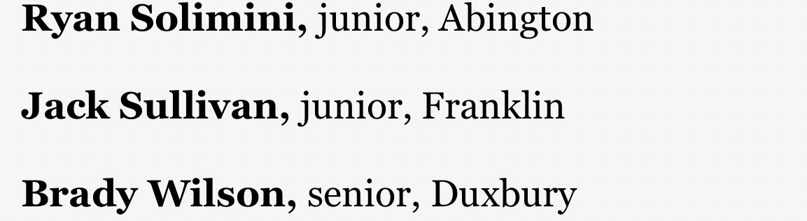 Jack Sullivan (@jack_sully10) on Twitter photo Honored to be named a Boston Globe All-Scholastic Honorable Mention!
<a href="/FHSCoachZBrown/">Franklin High School Baseball, MA</a> <a href="/CoachTPasq/">Franklin Post 75</a>
bostonglobe.com/2025/07/11/spo… Honored to be named a Boston Globe All-Scholastic Honorable Mention!
<a href="/FHSCoachZBrown/">Franklin High School Baseball, MA</a> <a href="/CoachTPasq/">Franklin Post 75</a>
bostonglobe.com/2025/07/11/spo…