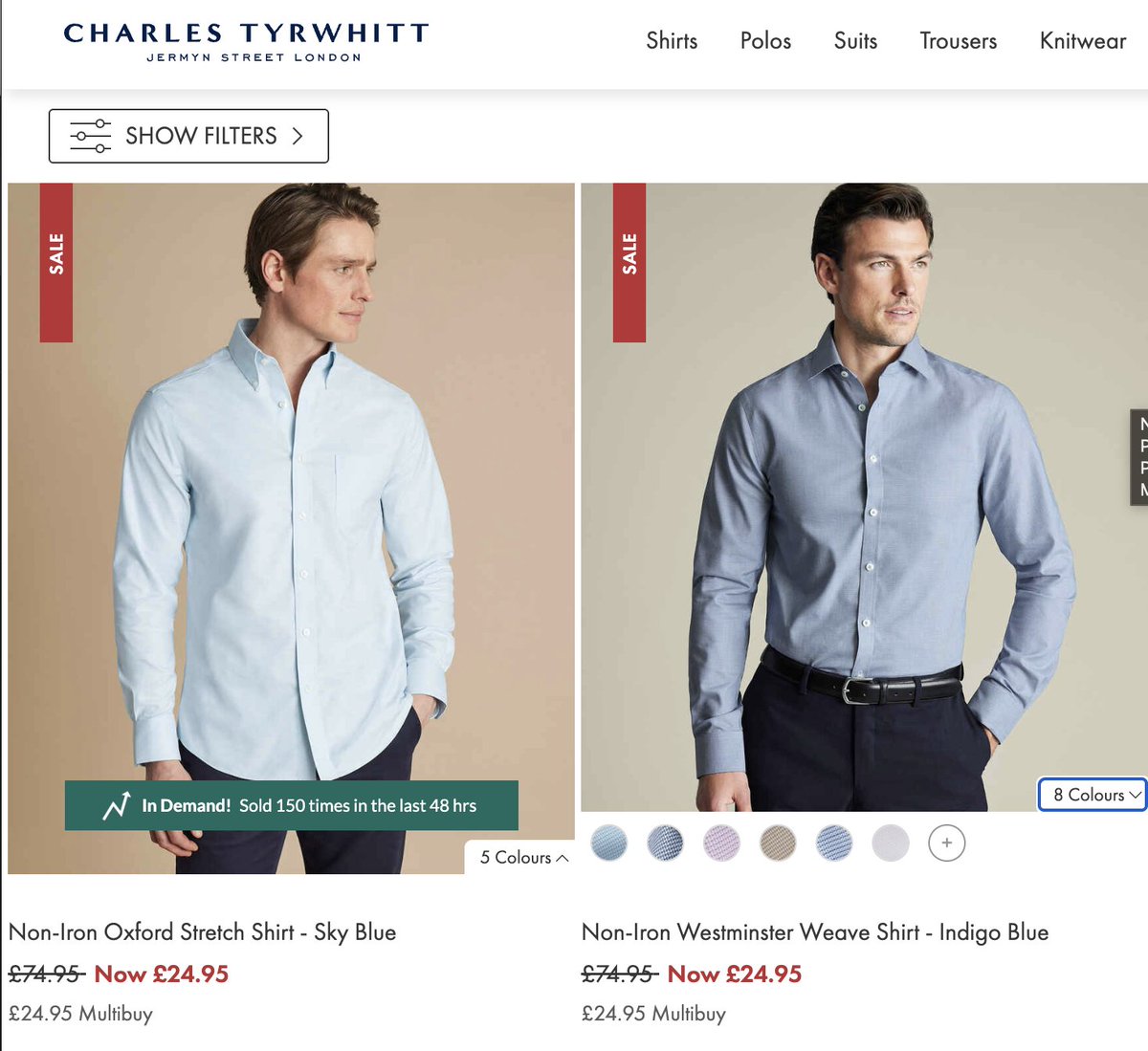 catchagem_'s tweet image. Charles Tyrwhitt sale: Plenty of Β£75 shirts reduced to just Β£24.95! π (65% OFF!)
ad: See all here >> bit.ly/40Lu73h