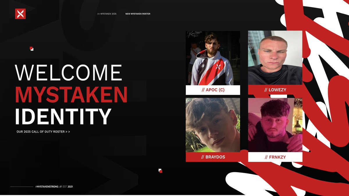 Mystaken Esports (@mystakenesports) on Twitter photo WELCOME MYSTAKEN IDENTITY❗️
The boys identity is clear, nothing but winners ready to prove it🏆
------------------------------------------------------------
ROSTER :
Captain┃<a href="/Apocalypse_COD/">Mystaken Apocalypse/Codi</a>
Player 2┃<a href="/Lowezyy2001/">Regan</a>
Player 3┃<a href="/Braydos420/">Braydos Playz</a>
Player 4┃@FrnklnEU WELCOME MYSTAKEN IDENTITY❗️
The boys identity is clear, nothing but winners ready to prove it🏆
------------------------------------------------------------
ROSTER :
Captain┃<a href="/Apocalypse_COD/">Mystaken Apocalypse/Codi</a>
Player 2┃<a href="/Lowezyy2001/">Regan</a>
Player 3┃<a href="/Braydos420/">Braydos Playz</a>
Player 4┃@FrnklnEU