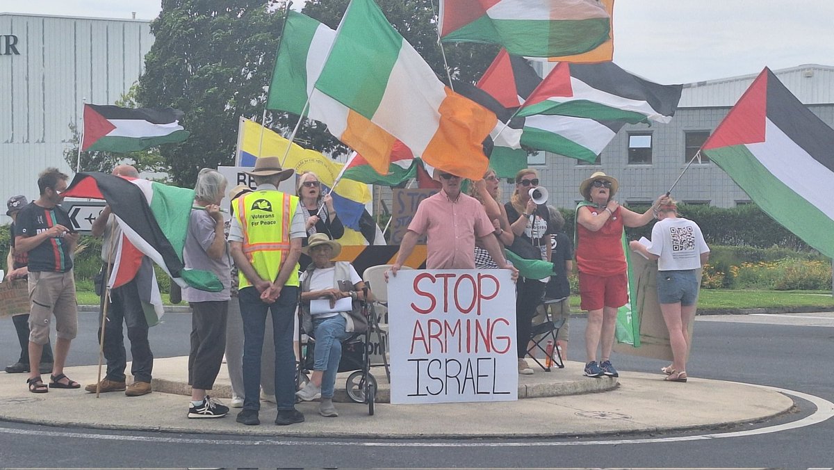 The message today at Shannon is clear. #StopArmingIsrael #USMilitaryOutOfShannon