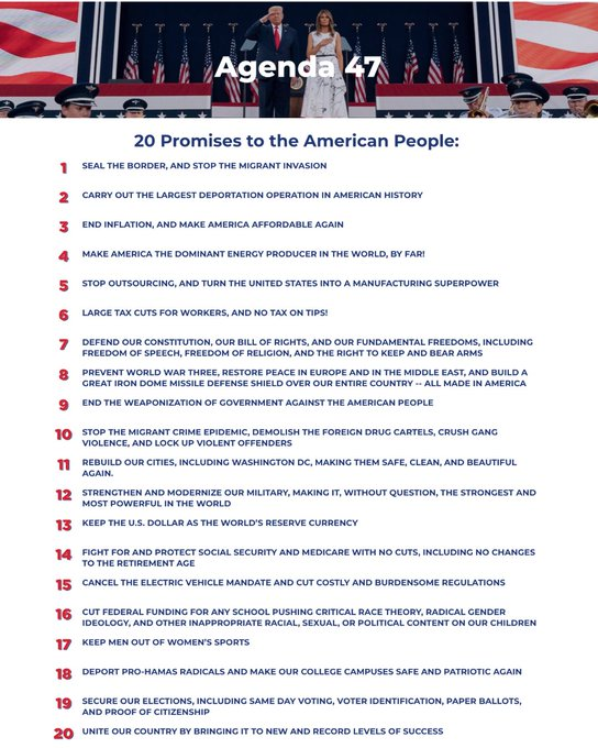 TCNetworkFans's tweet image. Despite how Pam Bondi. Kash Patel and Dan Bongino have handled the Jeffrey Epstein files client list, President Donald Trump has been successful on many of his Agenda 47 Promises to the American People and has made progress towards the others.