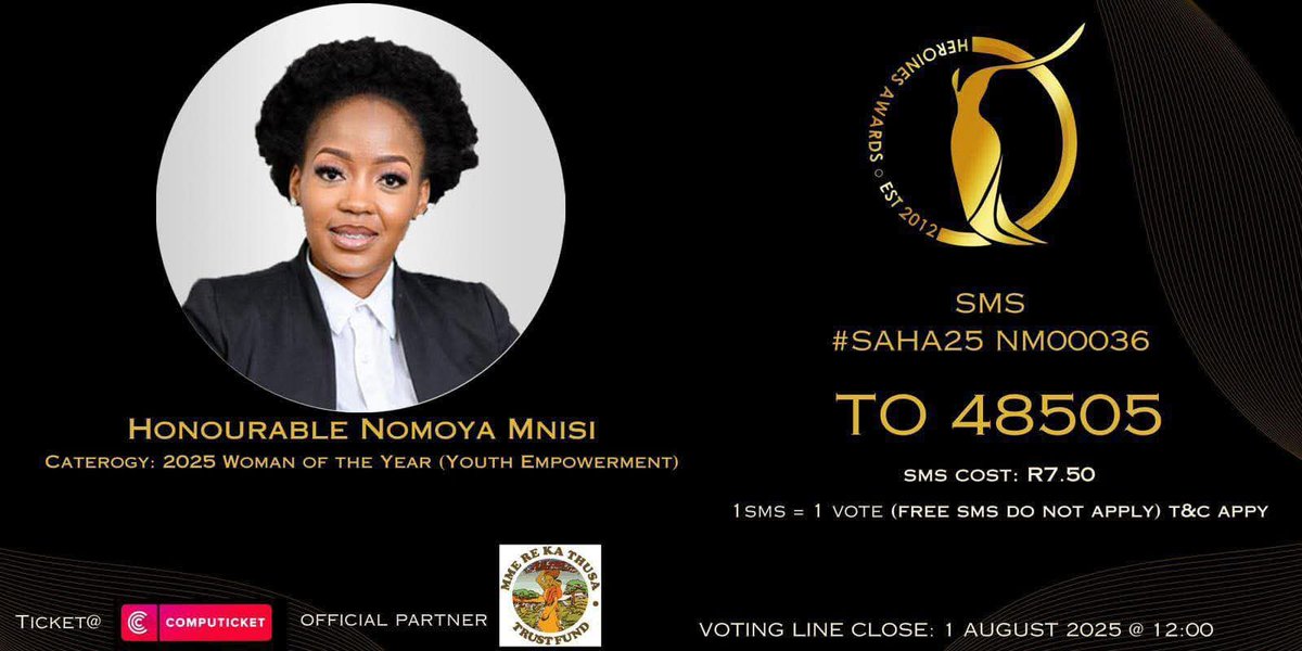 jhbproperty's tweet image. The Department of Economic Development is proud to share that the MMC for Economic Development,Cllr N.D Mnisi,has been nominated for the 2025 South African Heroines Award in the category“Women of the Year – Youth Empowerment” facebook.com/share/p/15KSHx… #KnowThejPC #JoburgReimagined