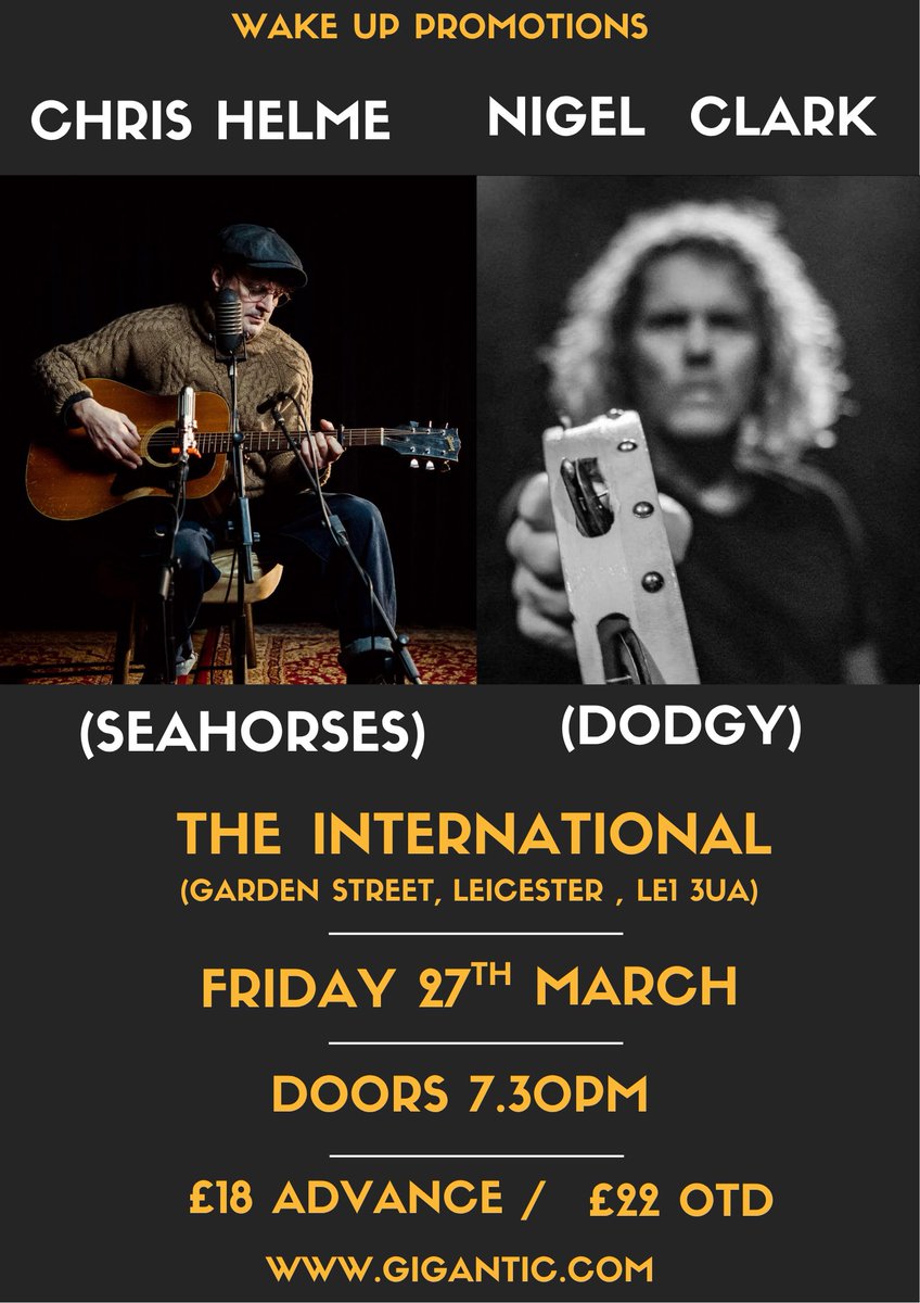 Britpop Lives Forever (@britpoplf) on Twitter photo . <a href="/ChrisHelme/">Chris Helme</a> (Seahorses) & Nigel Clark (Dodgy) play The International (Leicester Friday 27th March 2026.
gigantic.com/chris-helme-seโฆ . <a href="/ChrisHelme/">Chris Helme</a> (Seahorses) & Nigel Clark (Dodgy) play The International (Leicester Friday 27th March 2026.
gigantic.com/chris-helme-seโฆ