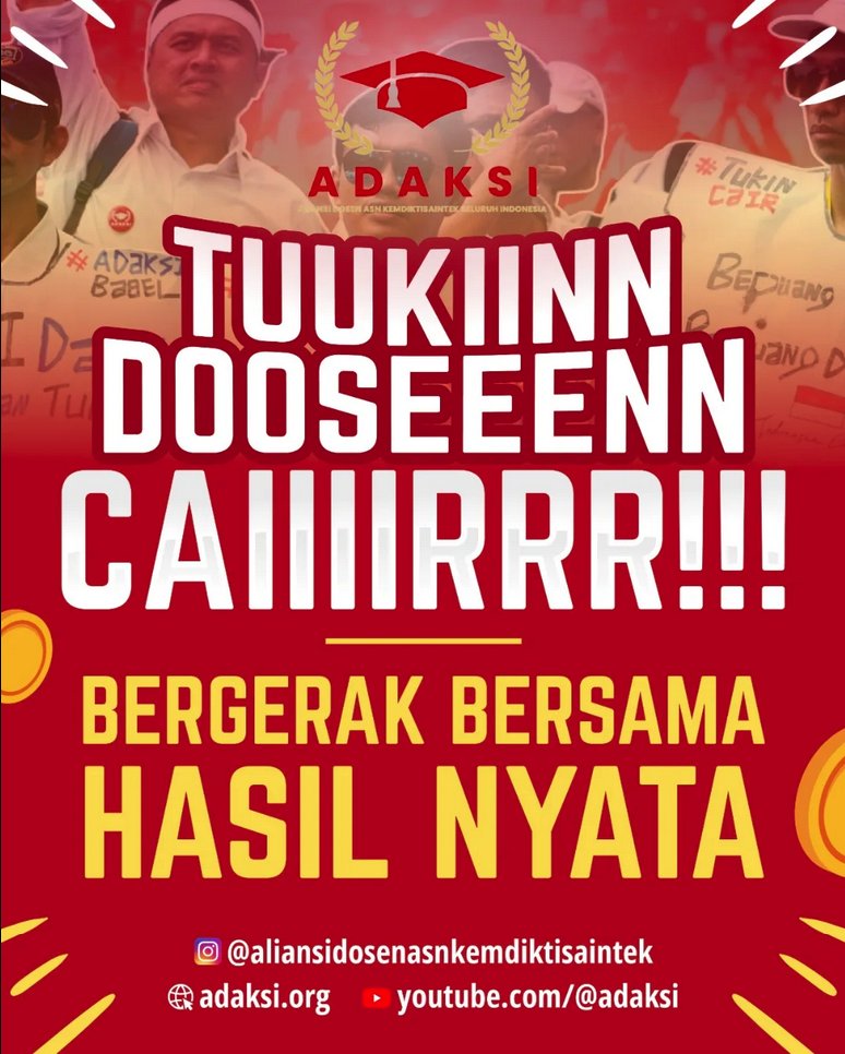 Pejuang Tukin Dosen ASN Kemendiktisaintek (@tukin_dosenasn) on Twitter photo Prinsip kami satu: "we wok de tok, not anle tok de tok !" Prinsip kami satu: "we wok de tok, not anle tok de tok !"