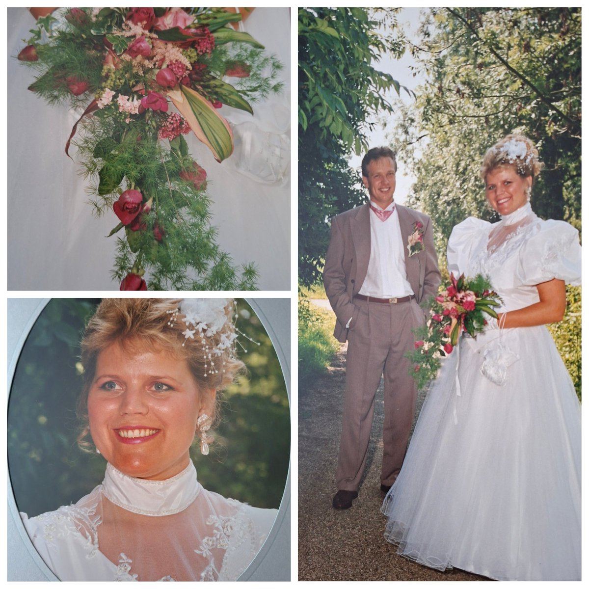 Na eerst 8 jaar te hebben samengewoond, inmiddels 34 jaar getrouwd.

En zeg nou zelf, het is toch een prachtige bruid?