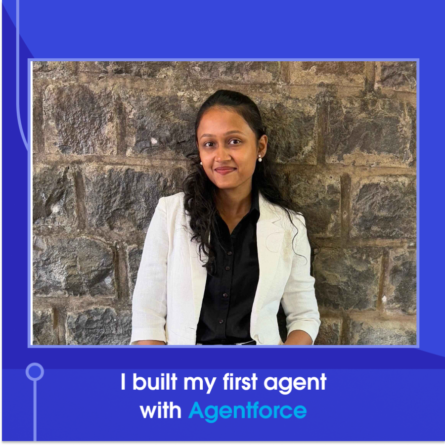 aaryapoyrekar's tweet photo. I built my first retail agent with Agentforce. 🎉
#Agentforce  #BuiltWithAgentforce! https://t.co/6bxvvNR2tt