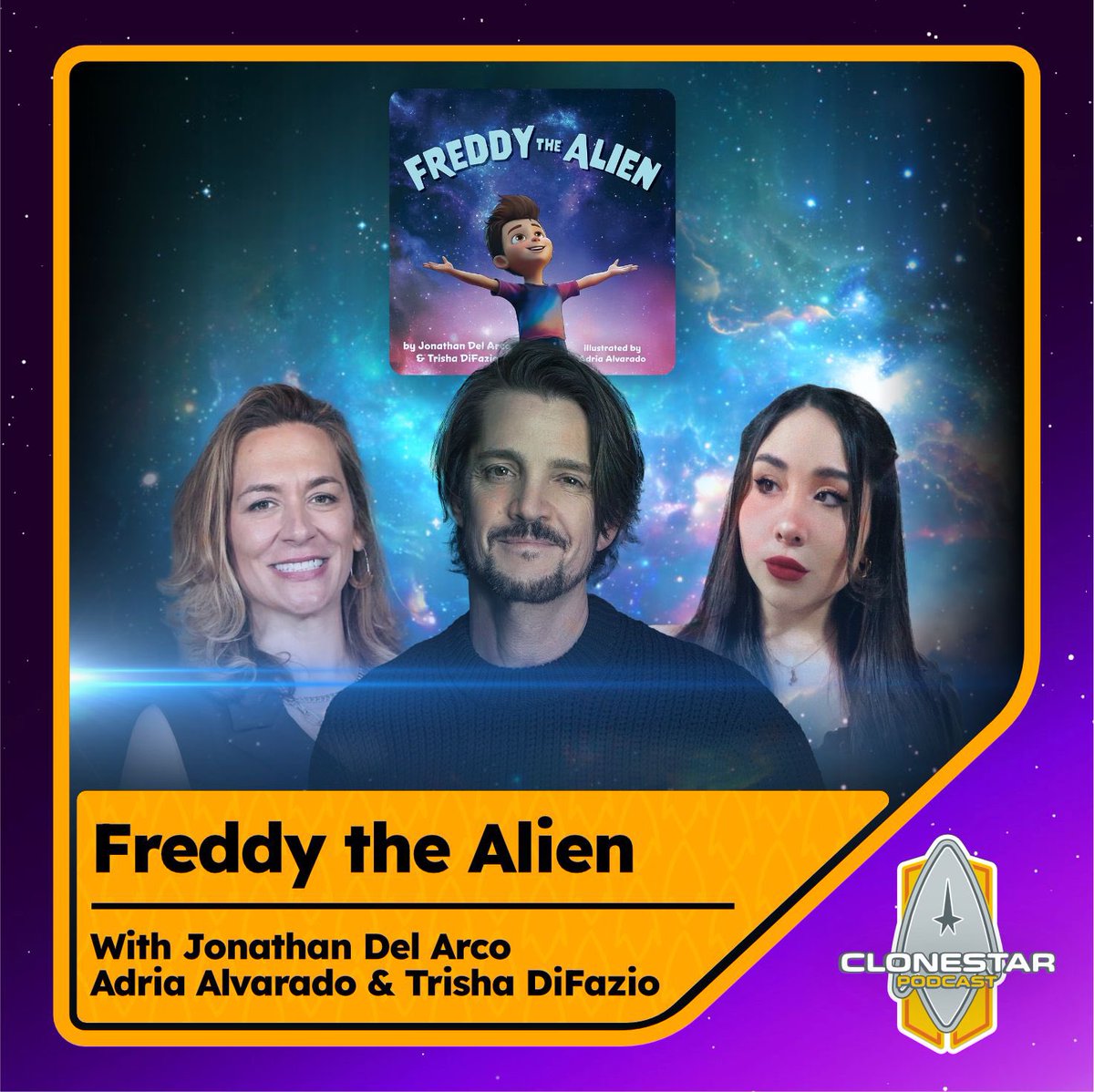 💫MISSION BRIEFING: THIS WEEK ON CLONESTAR

This week, Jodi talks w/Jonathan Del Arco, Trisha DiFazio &amp; Adria Alvarado about Freddy the Alien — a beautiful story of courage, culture &amp; identity.

Get notified → youtu.be/rOH9jkCPDOw
Early access → patreon.com/posts/134024291