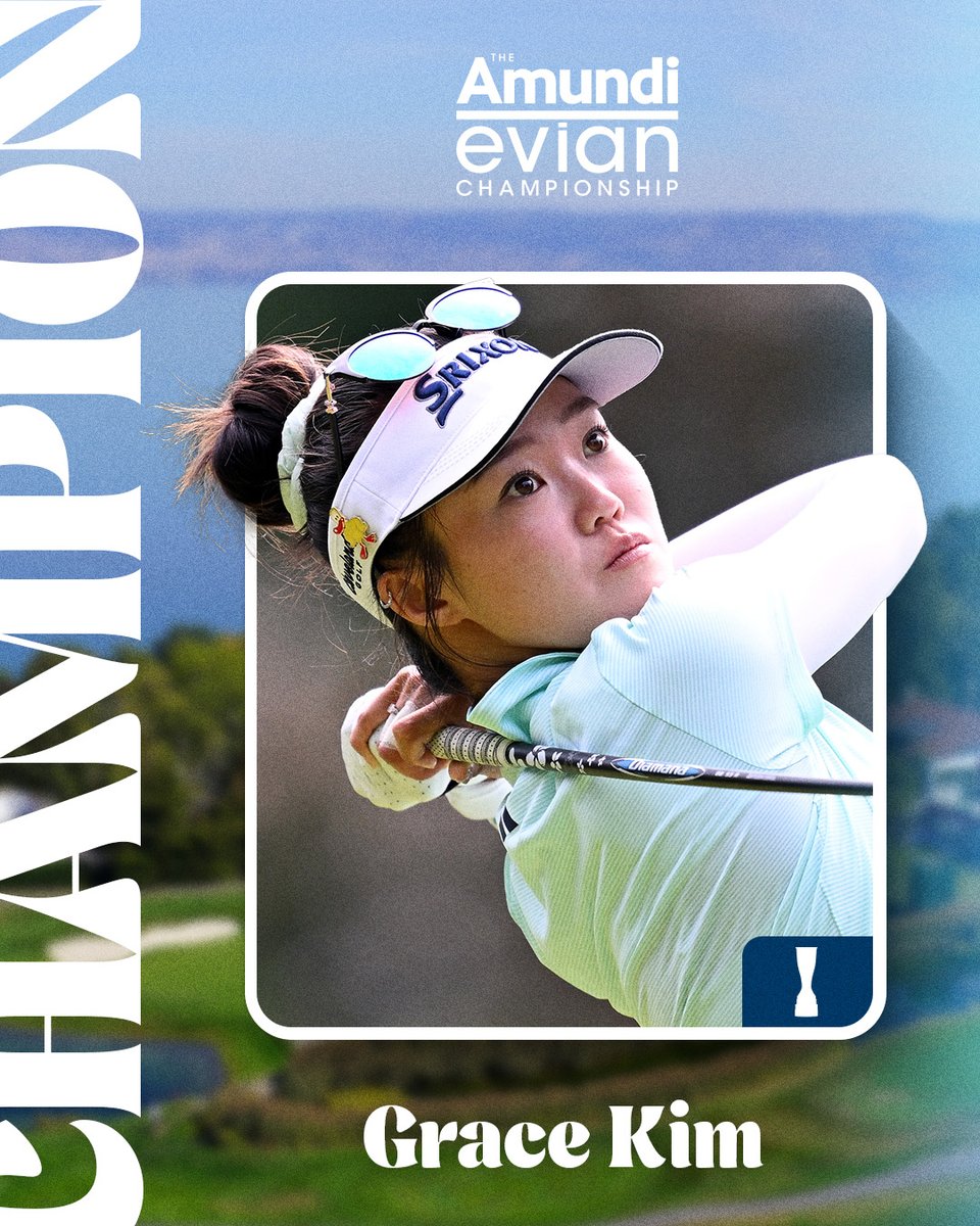 LPGA (@lpga) on Twitter photo Grace Kim is now a Major Champion 🏆
She wins the 2025 <a href="/EvianChamp/">The Amundi Evian Championship</a> after forcing a playoff and battling it out 👊 Grace Kim is now a Major Champion 🏆
She wins the 2025 <a href="/EvianChamp/">The Amundi Evian Championship</a> after forcing a playoff and battling it out 👊