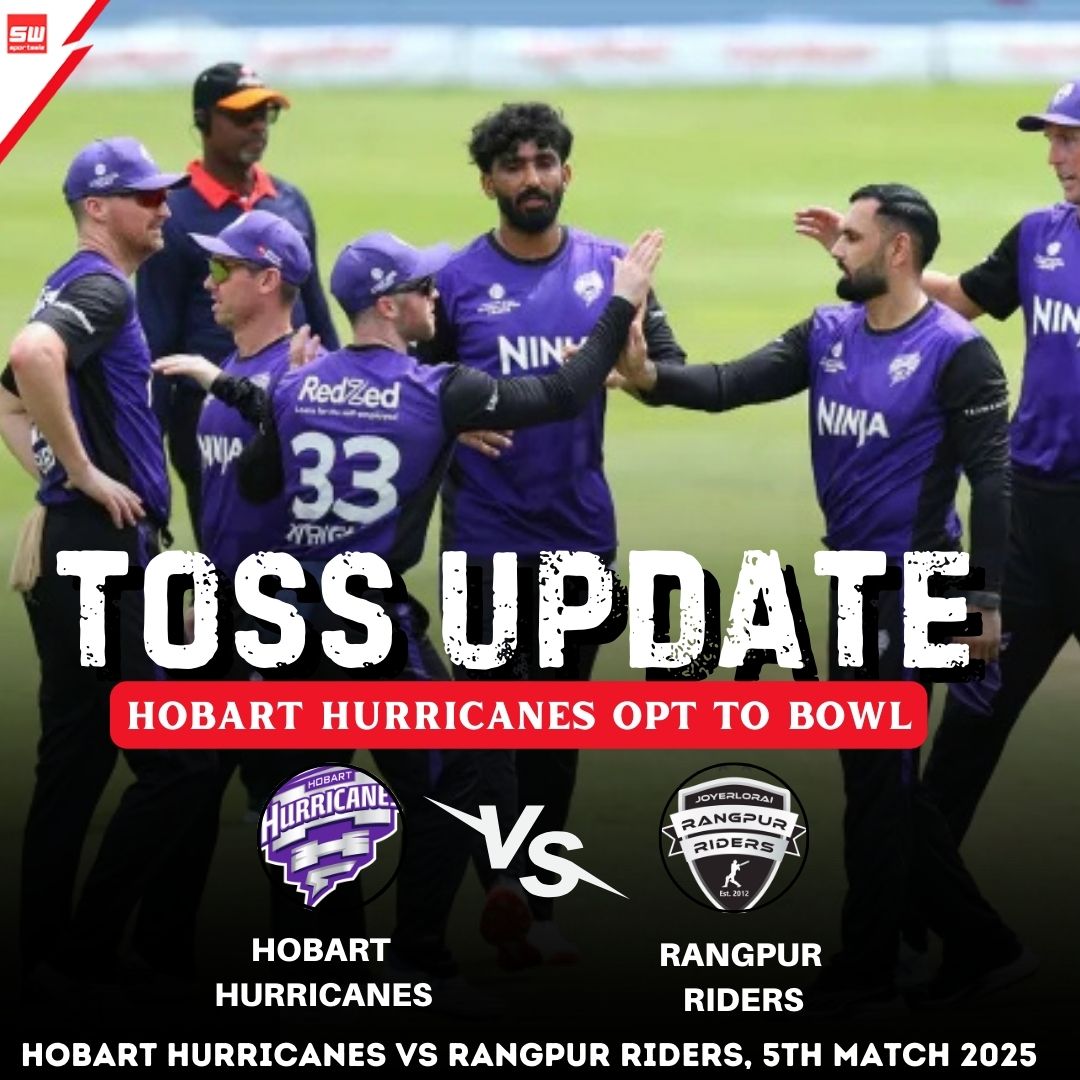 mysportswiz's tweet photo. TOSS UPDATE
Hobart Hurricanes win the toss and choose to BOWL first!
Hobart Hurricanes π Rangpur Riders
Match 5 | T20 Showdown 2025
https://t.co/pHmnsb7h3L
#MohammedSiraj #BenDuckett #KLRahul #Bumrah #Cucurella #ZakCrawley #Virat #1PSG #CanChelsea #PSG2 #MotoGP #PSG3 #LamineYamal #NoChelsea #Vitinha #Fabian #Mendes #Doue #Enzo #GermanGP #Crawley #ENGWvsINDW #SLvsBAN #T20IΒ #HobartHurricanes #RangpurRiders #Sportswiz