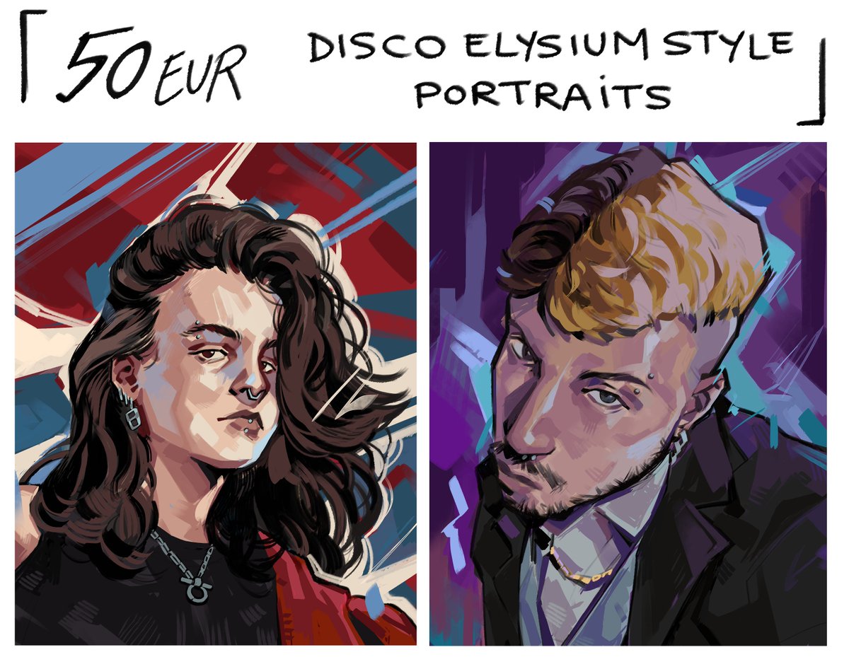 ENCARGOS ABIERTOS!! 🪩✨

Te gustaría un retrato tuyo inspirado por el estilo Discolisiun? O tal vez un retrato de un ser querido? Es tu momento!!! :D✨

Si te interesa envíame un DM!! (slots limitados)