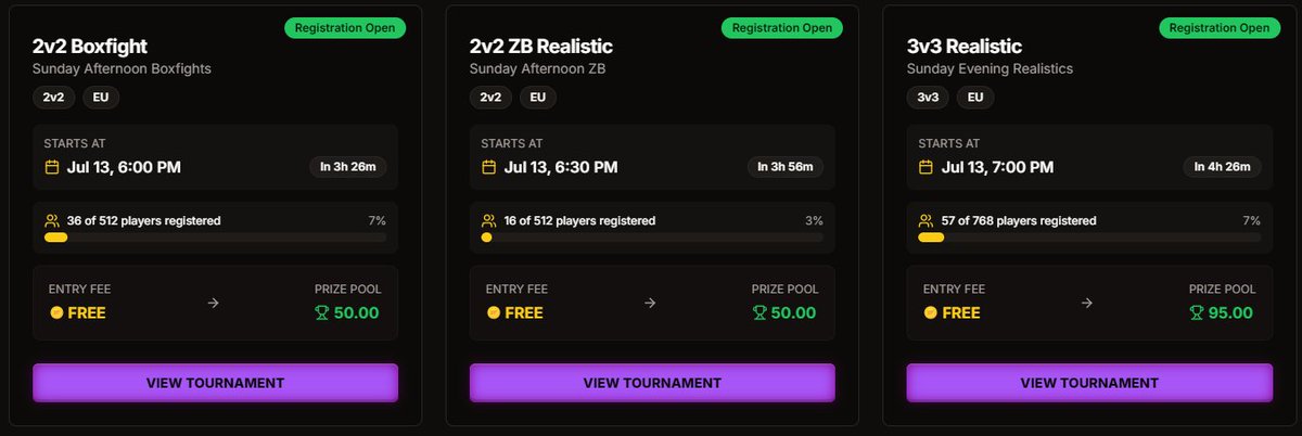 Want free tokens? We'll tip 100 of you🪙 

To be eligible: 
- ❤️Like +♻️RT
- Send a screenshot of you joining 2 of our tournaments today
- Reply with your platform name

100 random people who complete the above steps will be tipped, good luck in the tournaments 🏆