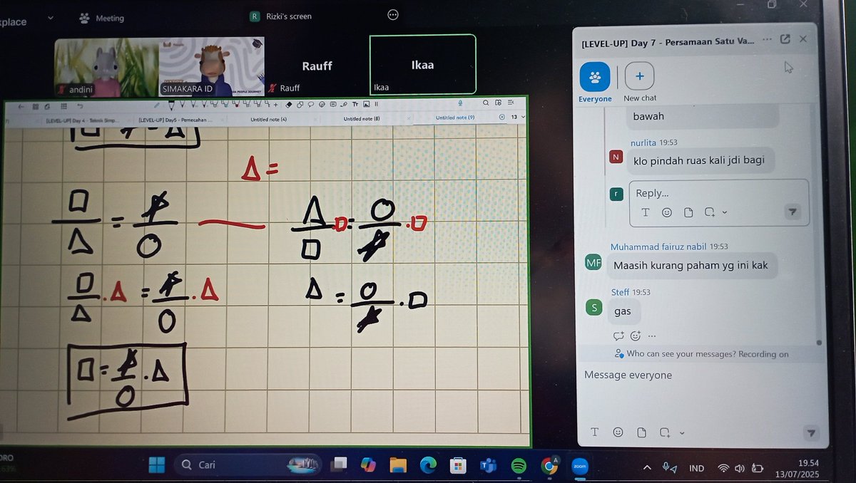 rubykaykayy's tweet image. DAY 7 seruuu banget!! perumpamaannya pakai bentuk-bentuk gitu, bikin ngga ngantuk juga plc btw aku kangen min setelah gaada pertemuan beberapa kali @simakaraid 😢😢